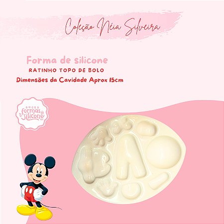 Molde de Silicone Ratinho topo de Bolo