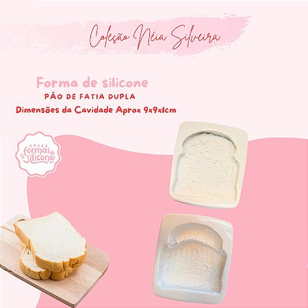 Molde de Silicone Pao de Fatia Dupla