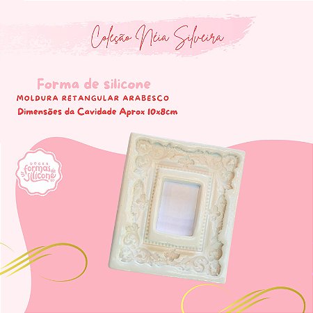 Molde de Silicone Moldura Retangular Arabesco