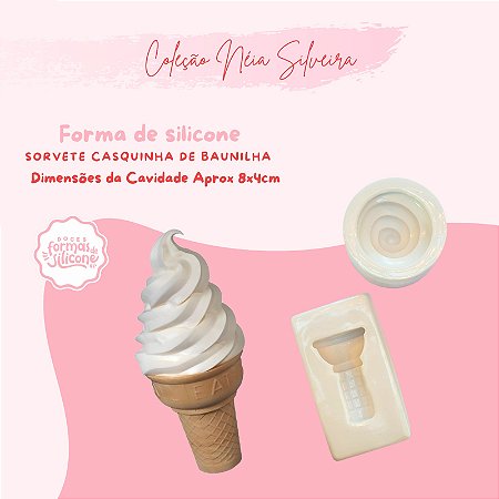 Molde de Silicone Sorvete Casquinha