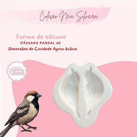 Molde de Silicone Pássaro Pardal 3D