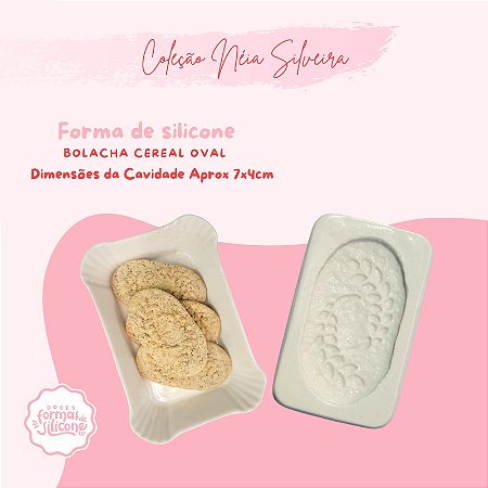 Molde de Silicone Bolacha Cereal Oval
