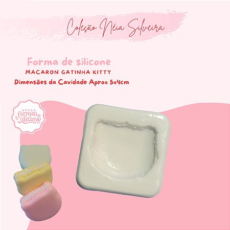 Molde de Silicone Macaron Gatinha Kitty
