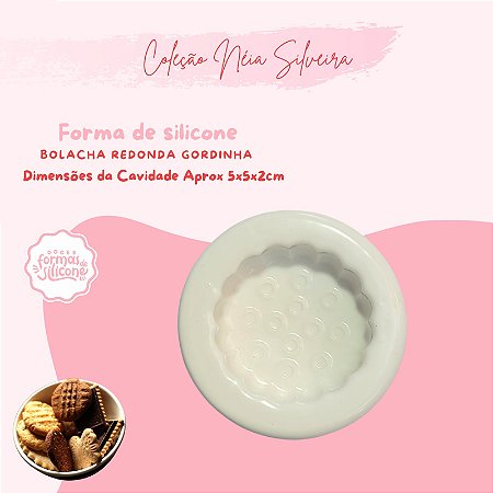 Molde de Silicone Bolacha Redonda Gordinha