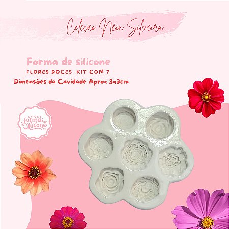 Molde de Silicone Flores Doces