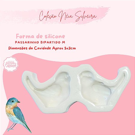 Molde de Silicone Passarinho Bipartido M