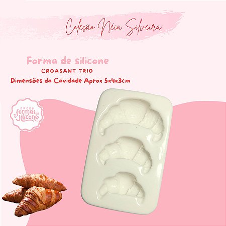 Molde de Silicone Croissant Trio