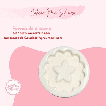 Molde de Silicone Biscoito Amanteigado Estrela Redondo