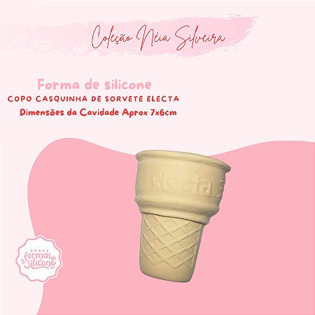 Molde de Silicone Copo Casquinha de Sorvete Electa