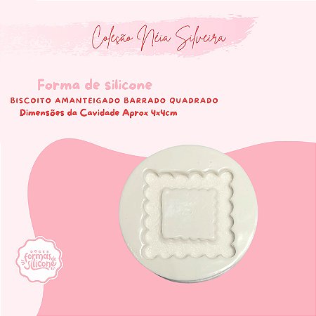 Molde de Silicone Biscoito Amanteigado Barrado Quadrado