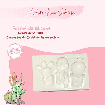 Molde de Silicone Suculenta Trio