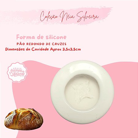 Molde de Silicone Pão Redondo de Cruzes