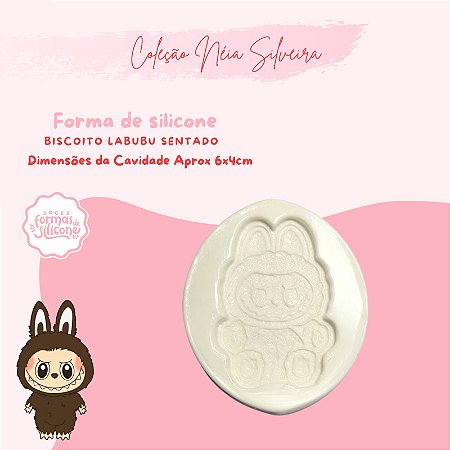 Molde de Silicone Biscoito Labubu Sentado