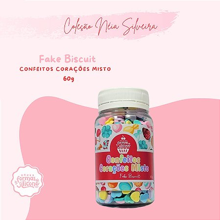 Confeitos Corações Misto - Fake Biscuit