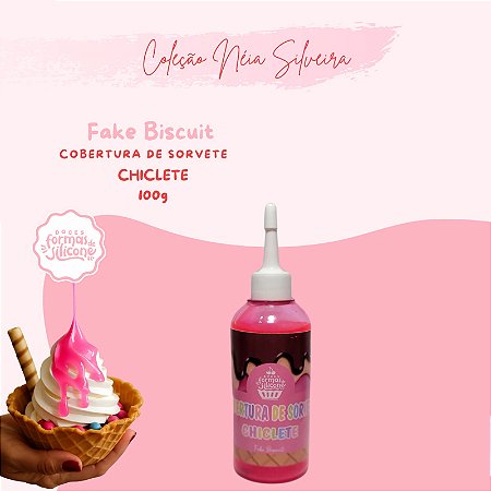 Cobertura de Sorvete Chiclete - Fake Biscuit
