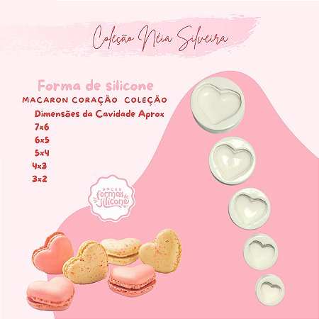 Molde de Silicone Macaron Coração Coleção