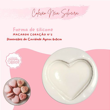 Molde de Silicone Macaron Coração 2