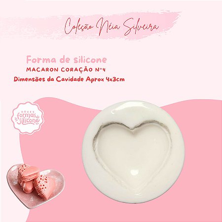 Molde de Silicone Macaron Coração 4