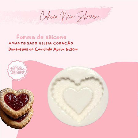 Molde de Silicone Amanteigado Geleia Coração