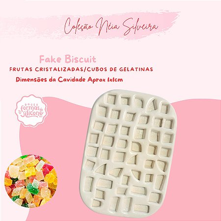 Molde de Silicone Frutas Cristalizadas/Cubos de Gelatina