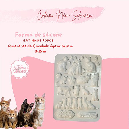 Molde de Silicone Gatinhos Fofos