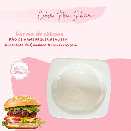 Molde de Silicone Pão de Hamburguer Realista