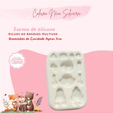 Molde de Silicone Bichos do Bosque Multiuso