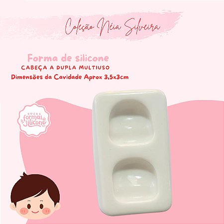 Molde de Silicone Cabeça Dupla Multiuso