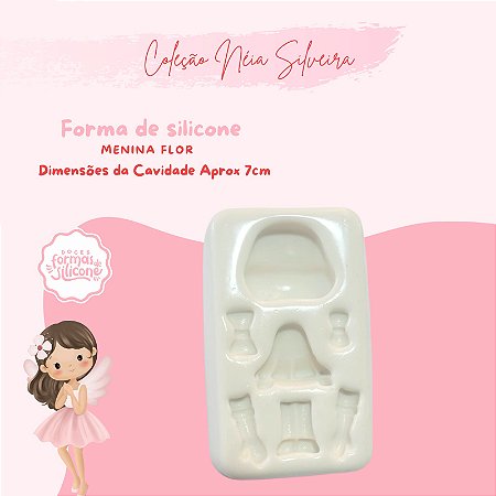 Molde de Silicone Menina Flor