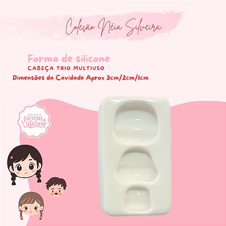 Molde de Silicone Cabeca Trio Multiuso