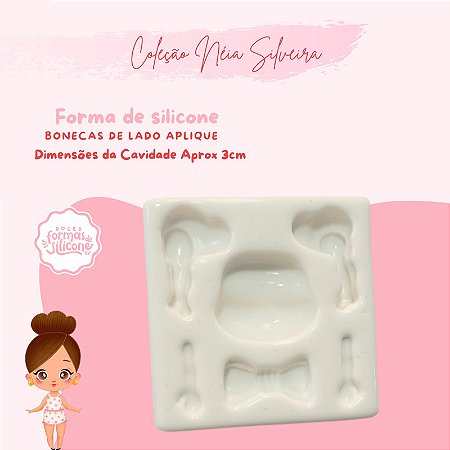 Molde de Silicone Bonecas de Lado Aplique