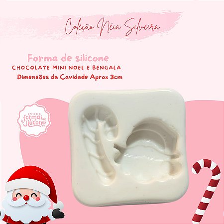 Molde de Silicone Chocolate Mini Noel e Bengala