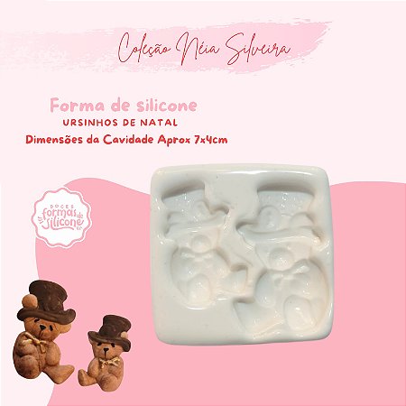 Molde de Silicone Ursinhos de Natal