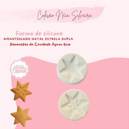 Molde de Silicone Amanteigado Natal Estrela Dupla
