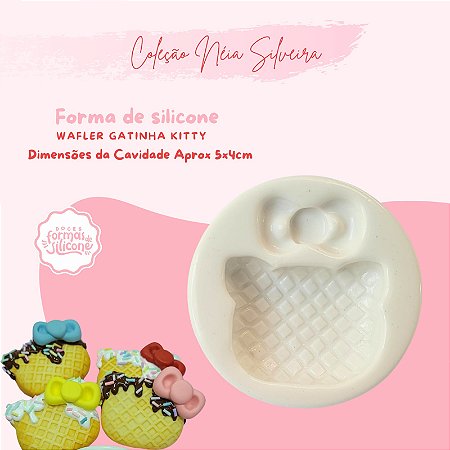 Molde de Silicone Waffle Gatinha Kitty
