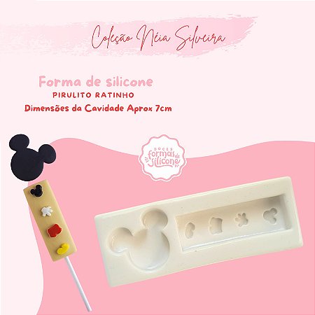 Molde de Silicone Pirulito Ratinho