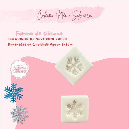 Molde de Silicone Floquinho de Neve Mini Duplo
