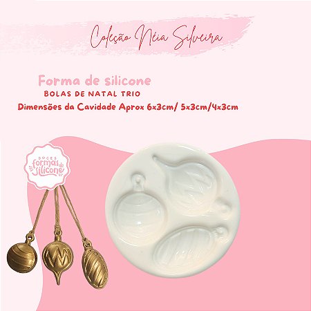 Molde de Silicone Bolas de Natal Trio