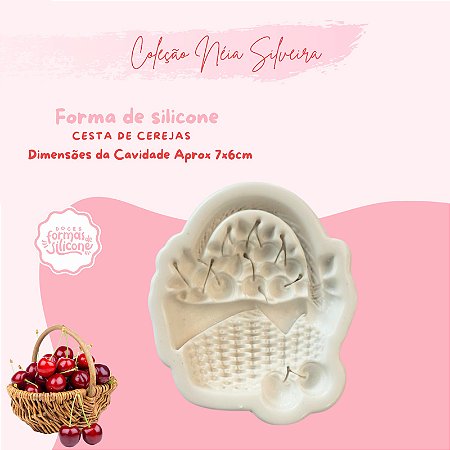 Molde de Silicone Cesta de Cerejas