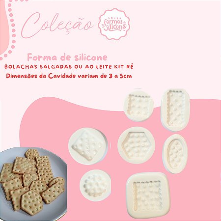 Molde de Silicone Bolachas Salgadas ou ao Leite Kit Re