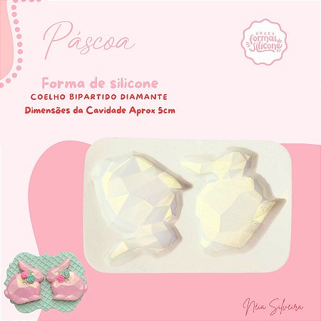 Molde de Silicone Coelho Bipartido Diamante