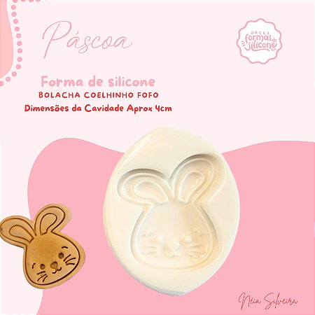 Molde de Silicone Bolacha Coelhinho Fofo