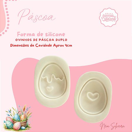 Molde de Silicone Ovinho de Páscoa Duplo