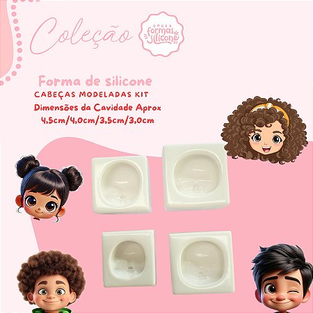 Molde de Silicone Cabeças Modeladas Kit