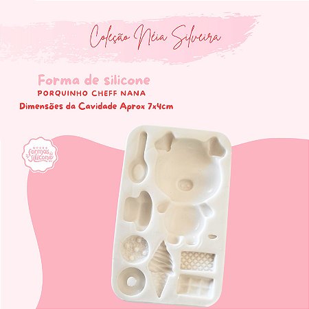 Molde de Silicone Porquinho Cheff Nana