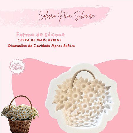 Molde de Silicone Cesta de Margaridas