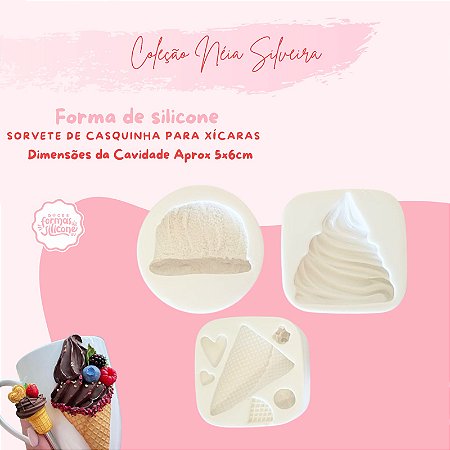 Molde de Silicone Sorvete de Casquinhas / Xícaras