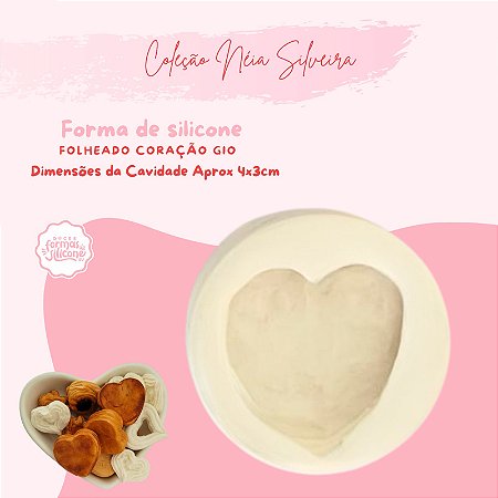 Molde de Silicone Folheado Coração Gio