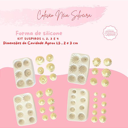 Forma de Silicone Kit Suspiros 1,2,3,4