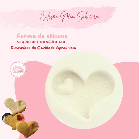 Molde de Silicone Sequilho Coração Gio